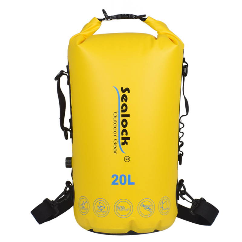 15L / 20L Roll-Top iragazgaitza den poltsa lehorra, motxila-uhalekin (IPX7)