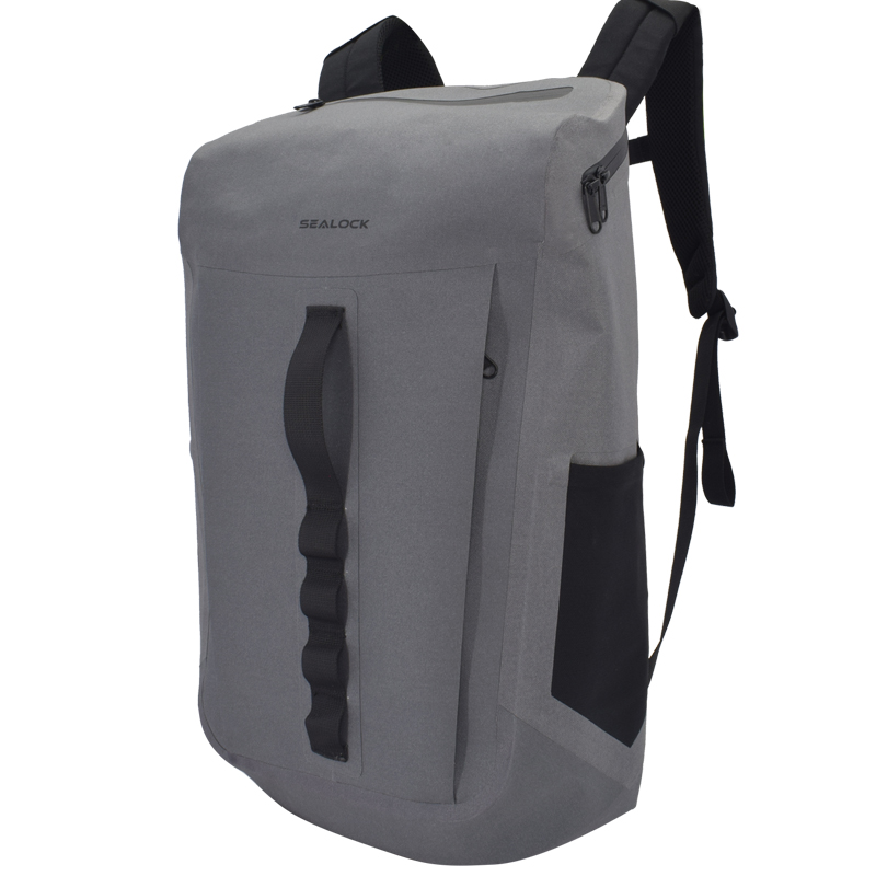 side waterproof zip pocket on minimalist waterproof backpack